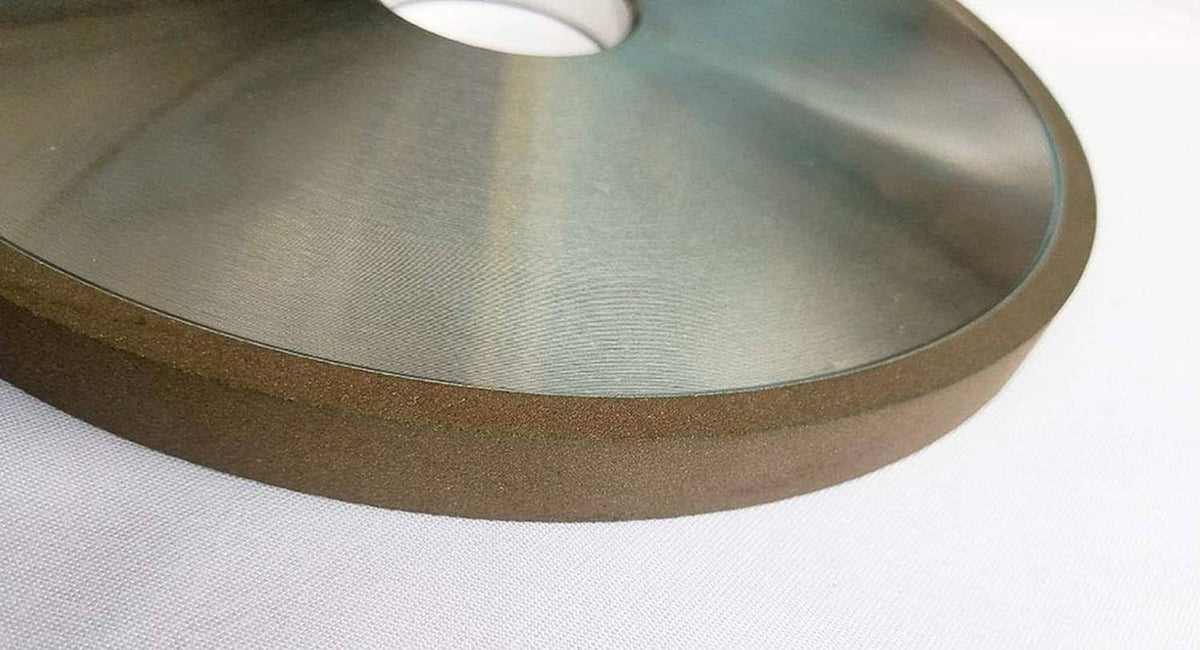 Diamond grinding wheel edge view, 6-inch flat disc with central opening