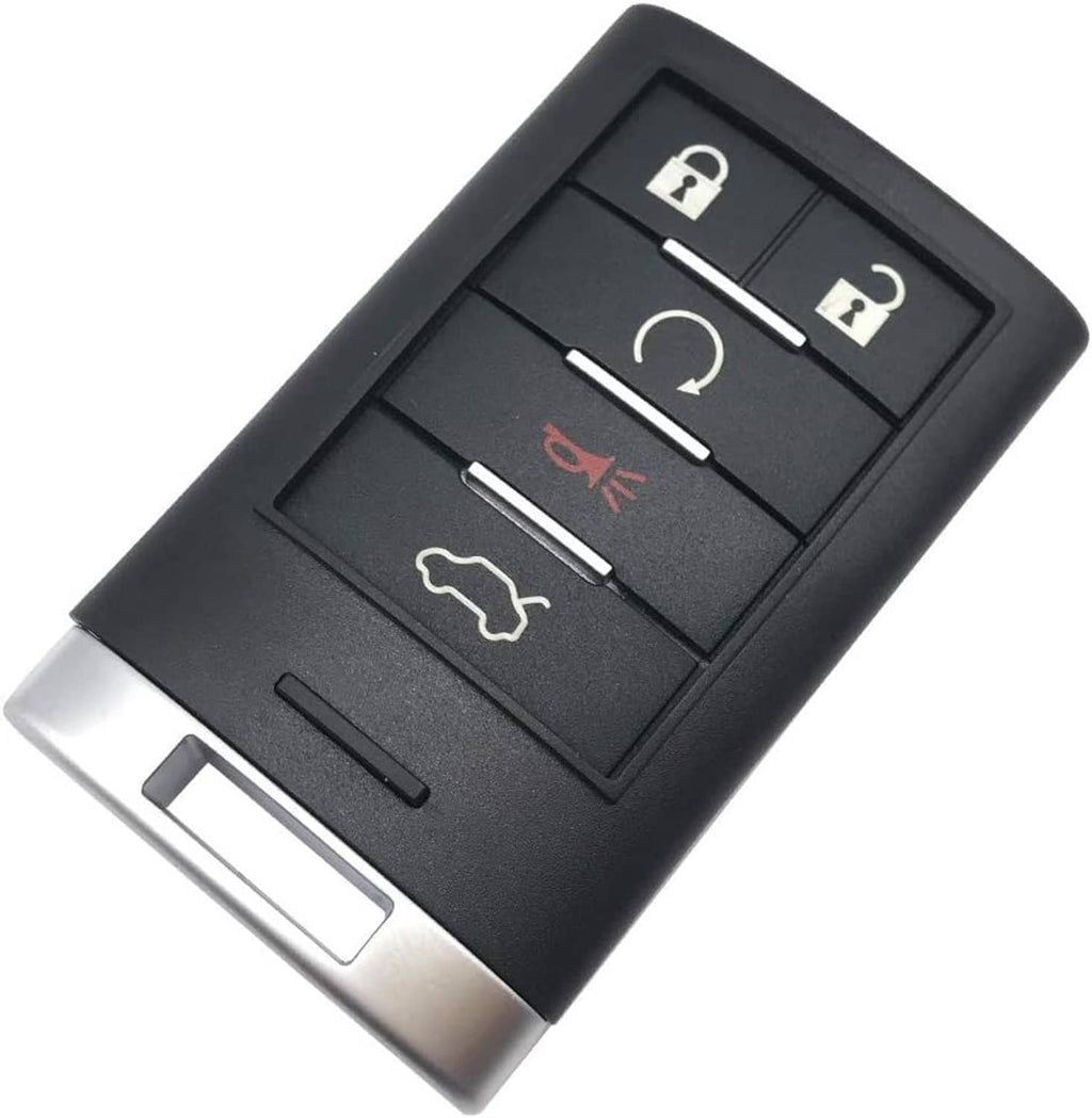 Black key fob replacement shell with metal blade slot and five-button face