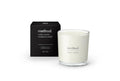 Soy candle in clear glass jar with white wax and two wicks, Method box included