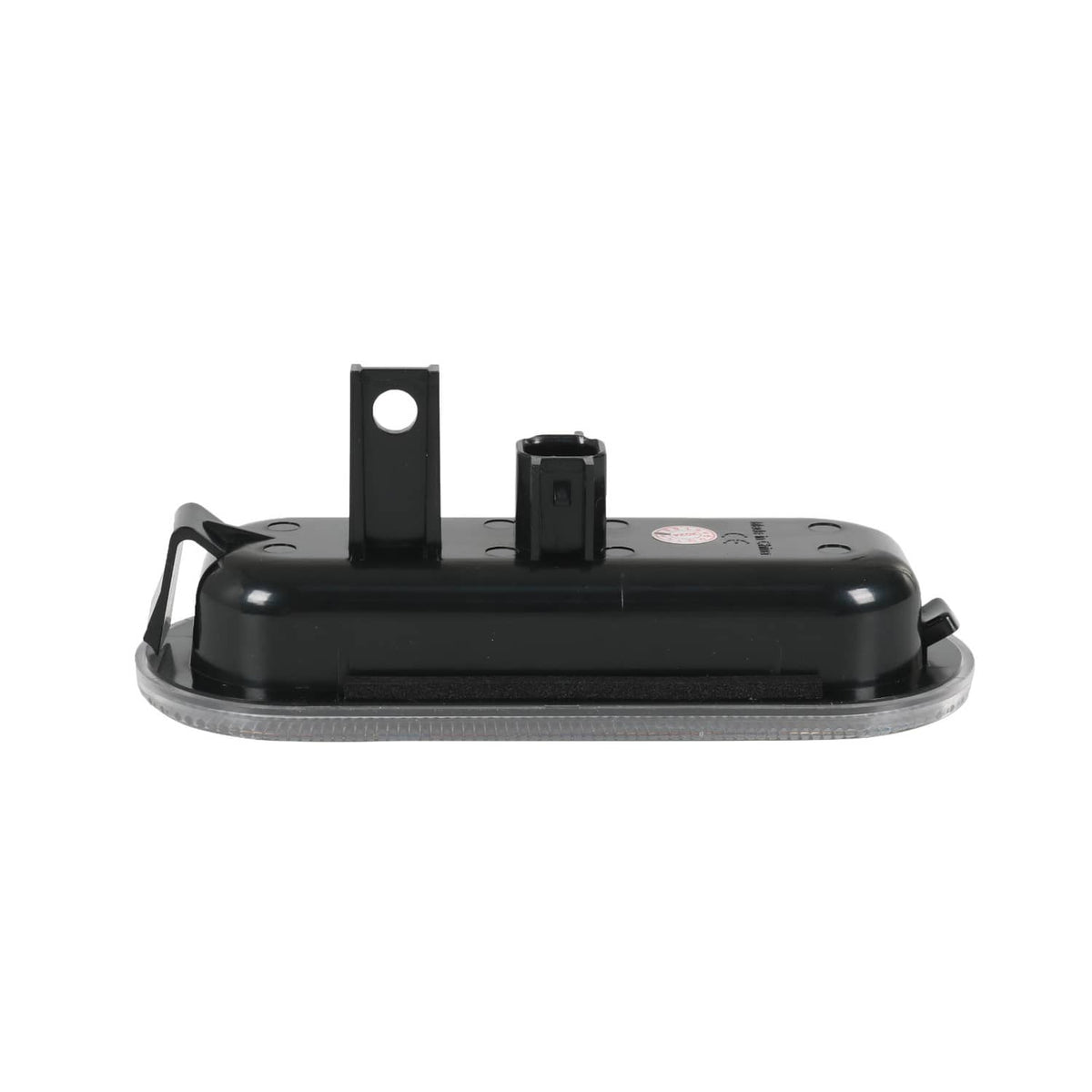 Black LED bed light module with mounting bracket and raised oval lens