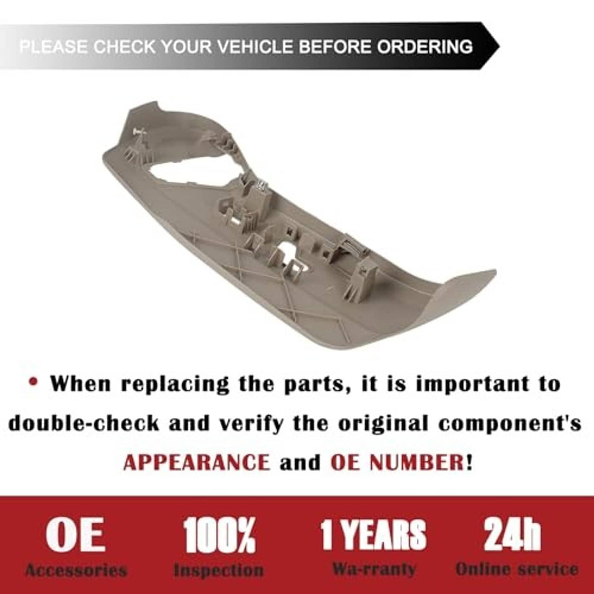 Beige driver seat trim cover panel underside with molded tabs and openings