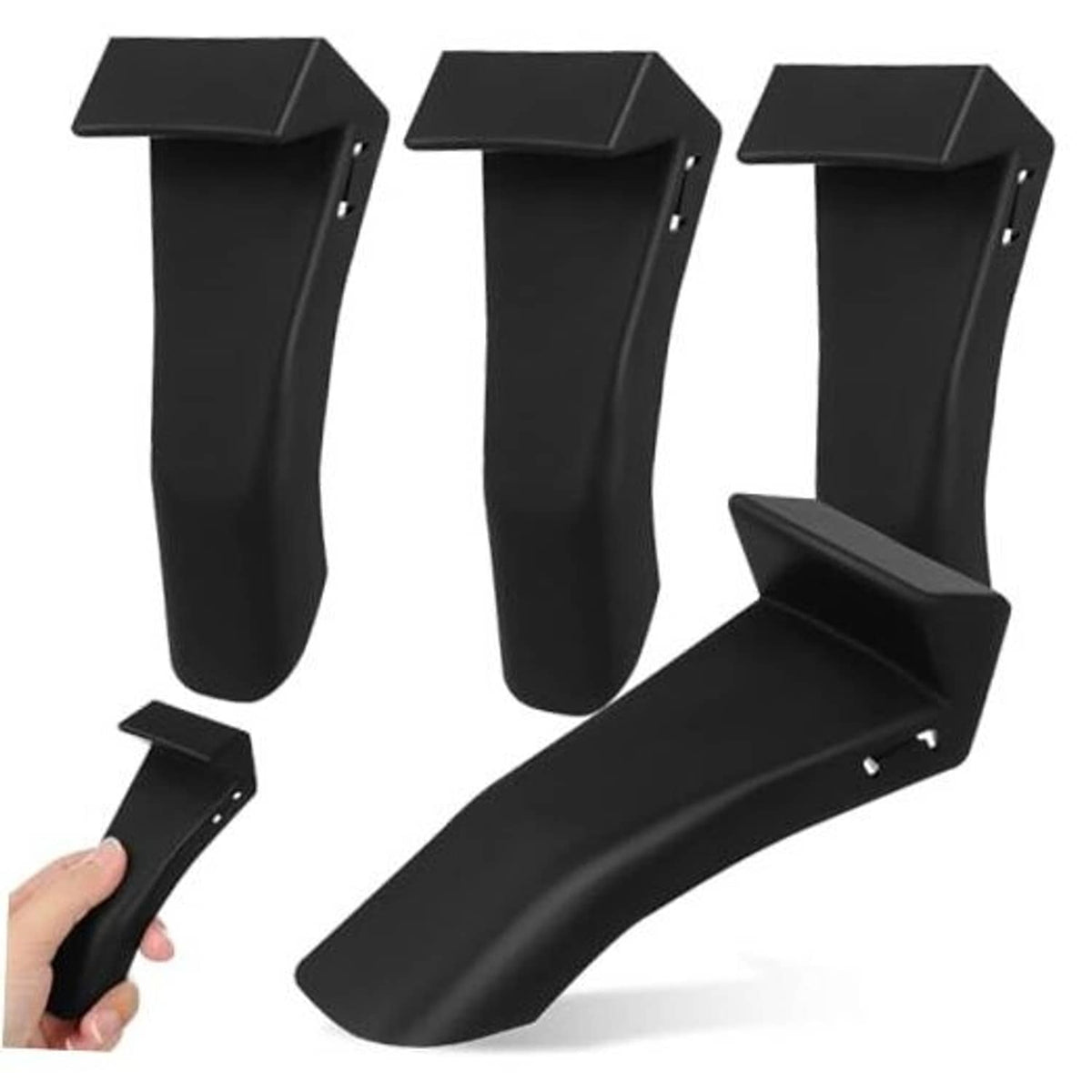 Black tire changer jaw clamp covers, set of four protective clamping jaw parts.