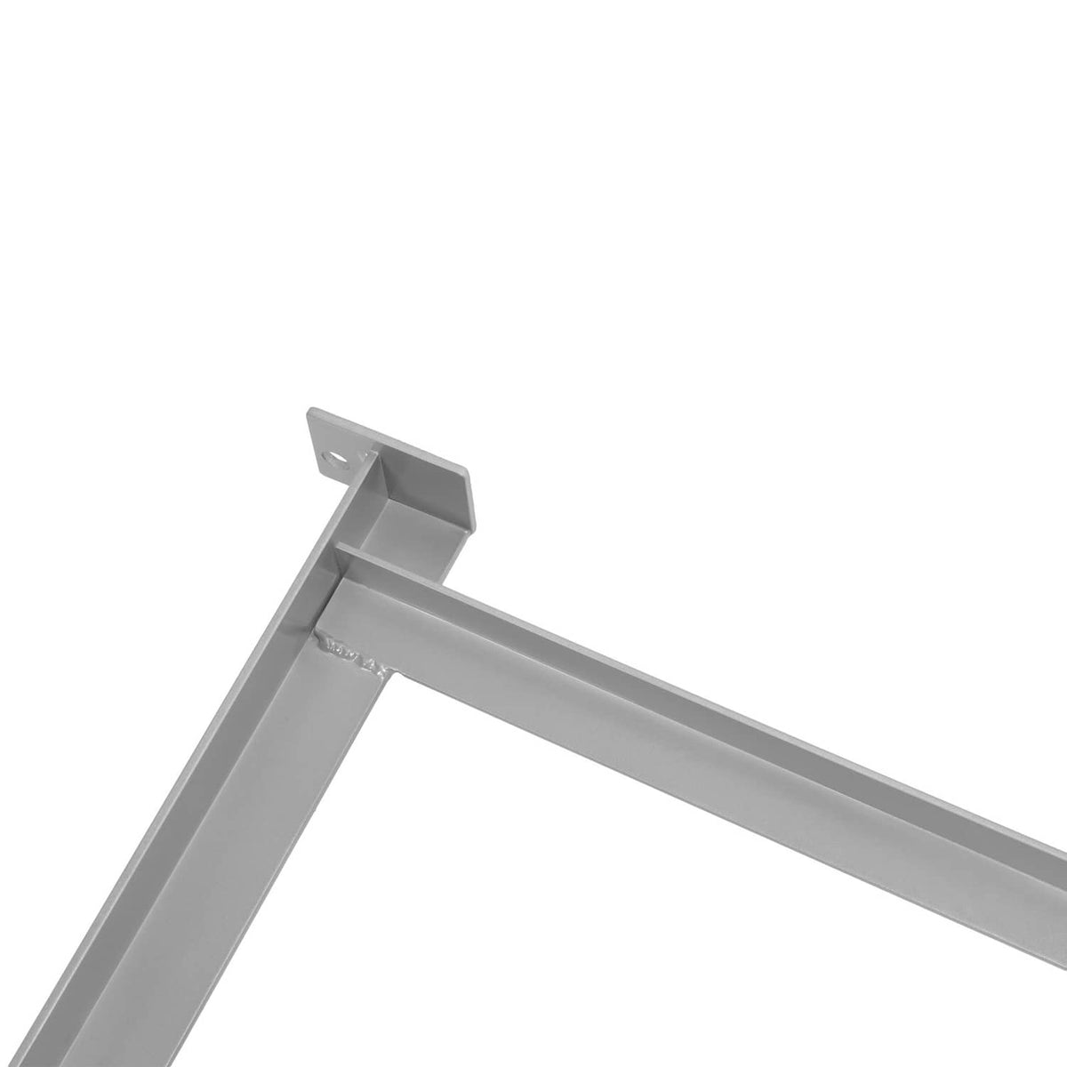 Silver side rail section with angled mounting tab for battery tray