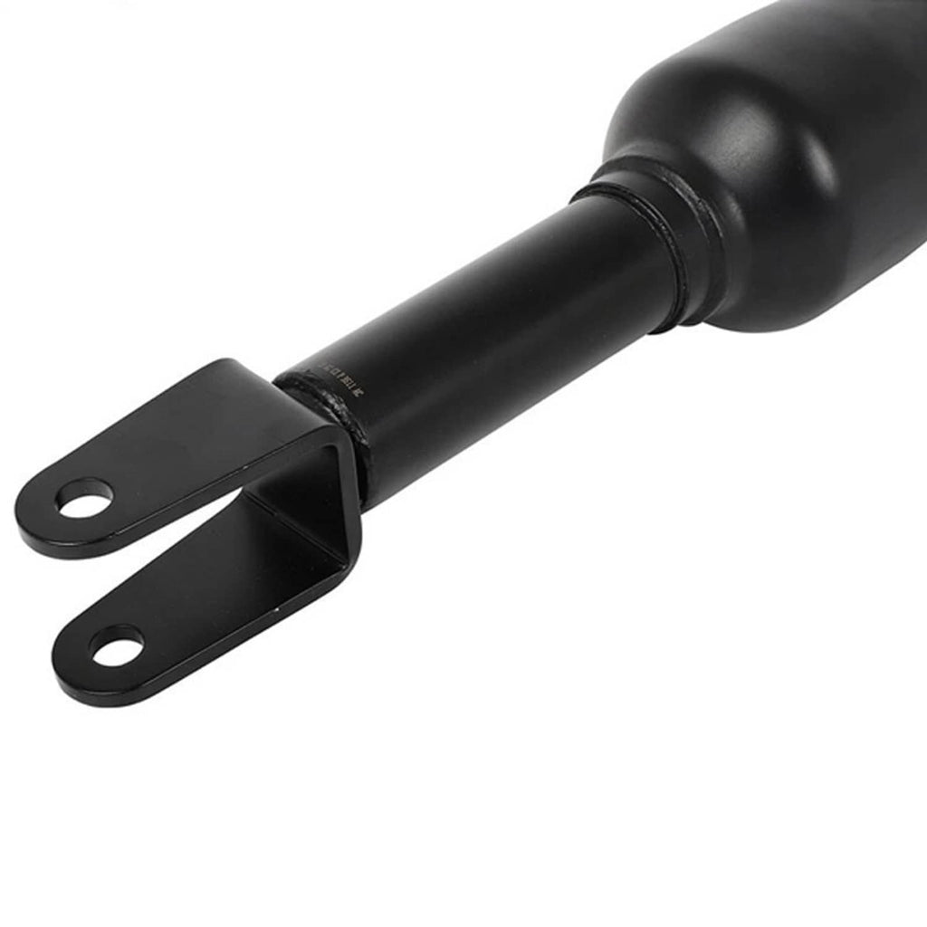 Front air suspension shock strut with black body and dual mounting fork with holes