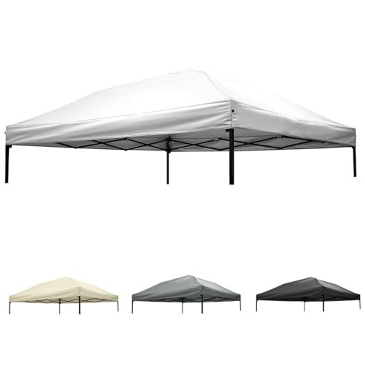 10x10 canopy replacement top in multiple colors: white, gray, and dark gray