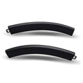 Set of two black curved bumper filler trim pieces with mounting clips