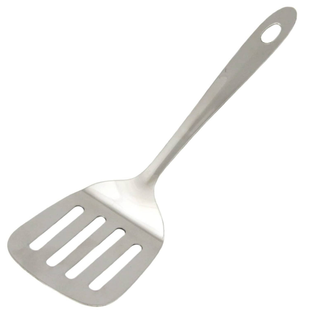 Stainless steel slotted turner spatula with hanging hole, 9.5 in.