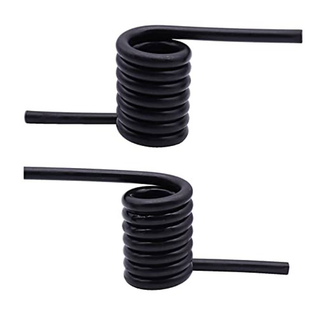 Black coil spring with three straight connector rods, close-up
