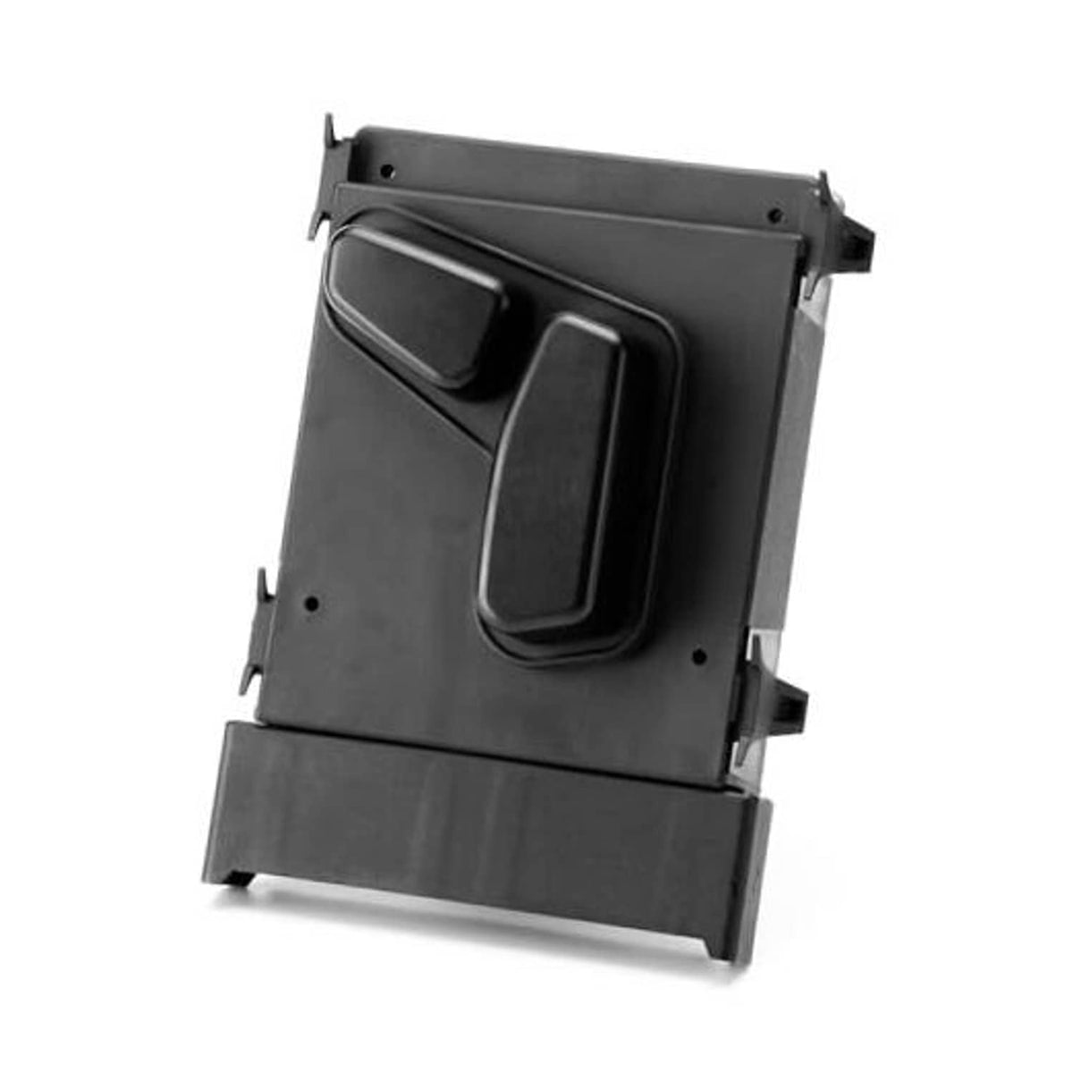 Driver-side power seat switch control module with two dark rocker buttons