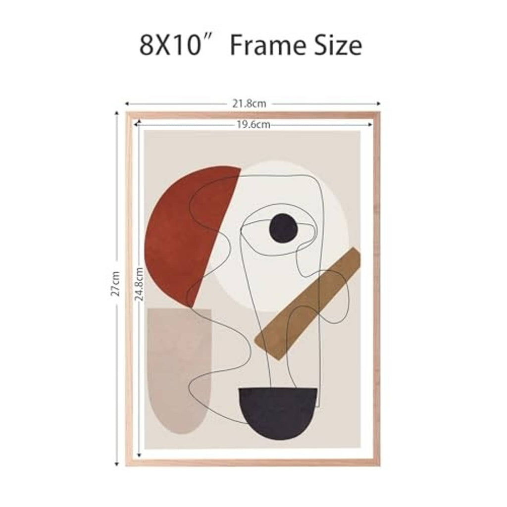 Natural oak 8x10 photo frame with size diagram and outer border