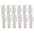 White plastic E12 chandelier candle sleeves, 4 inch, socket cover pack