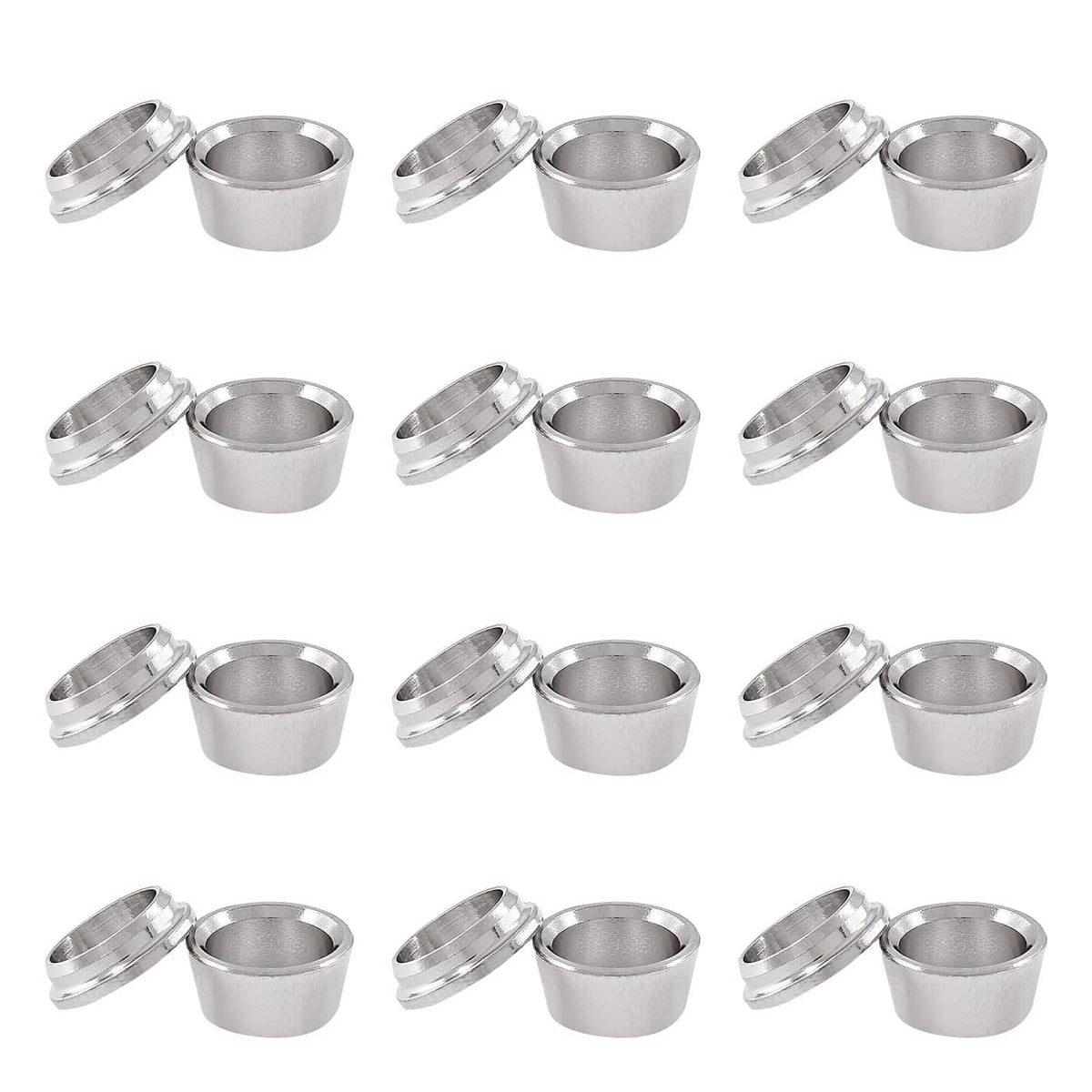 Stainless steel compression ferrule sleeves, small tube fit, set of 12