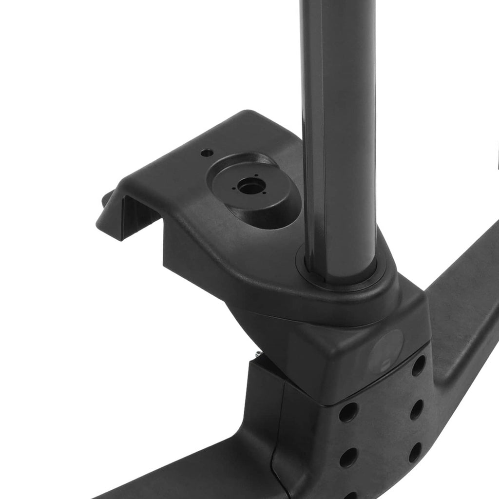 Black pylon base housing with round insert, vent holes, and mounting plate