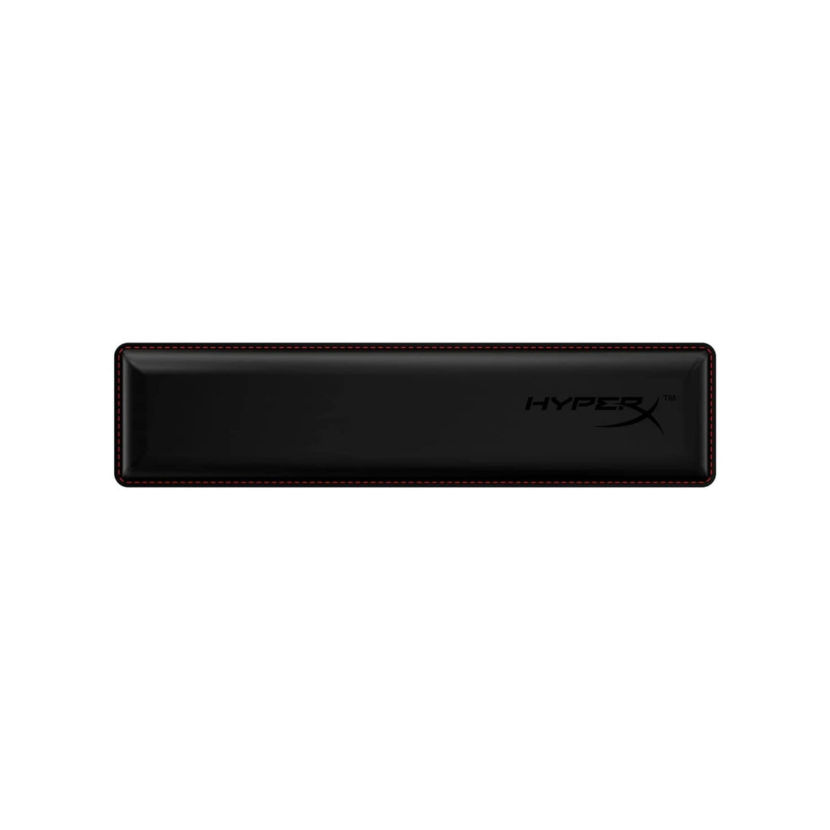 HyperX black wrist rest with red-edge stitching and HYPERX logo