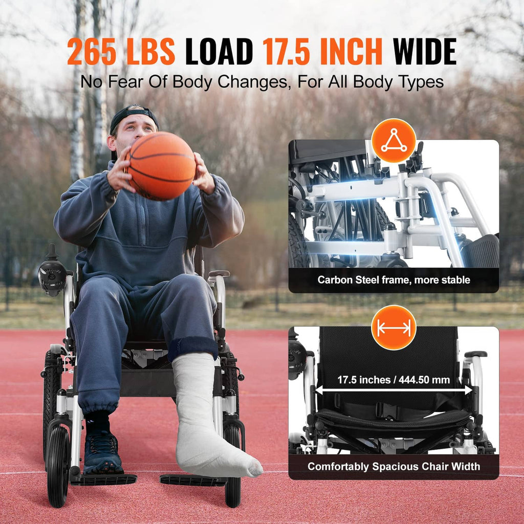 Wheelchair with wide seat and sturdy armrests, outdoor use