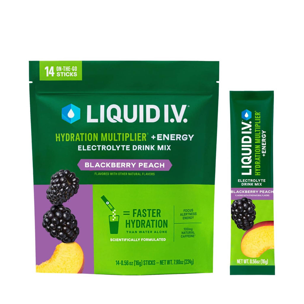 Liquid I.V. hydration electrolyte sticks, blackberry peach, 14-pack