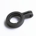 Black microphone mount adapter with circular ring and side grip for boom arm
