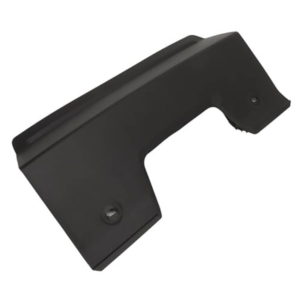 Rear tow hook cover insert, matte black plastic with circular fastener hole