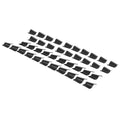 Trencher cup teeth, black steel, arranged in multiple rows