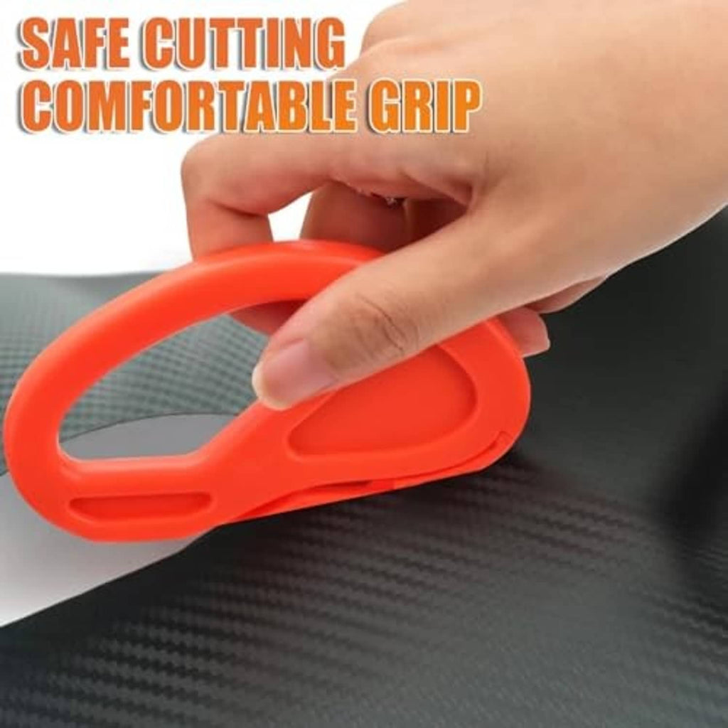 Orange window film scraper with comfortable grip