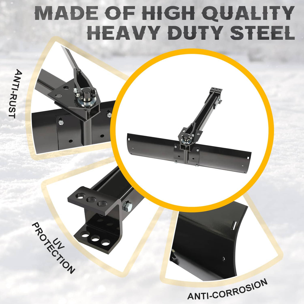 Heavy-duty steel tow-behind scrape blade with anti-corrosion and protection mounts