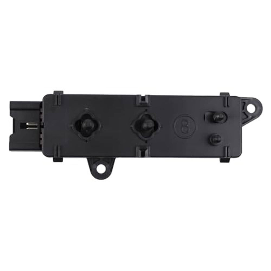Power seat control switch module side view with two button caps and mounting holes