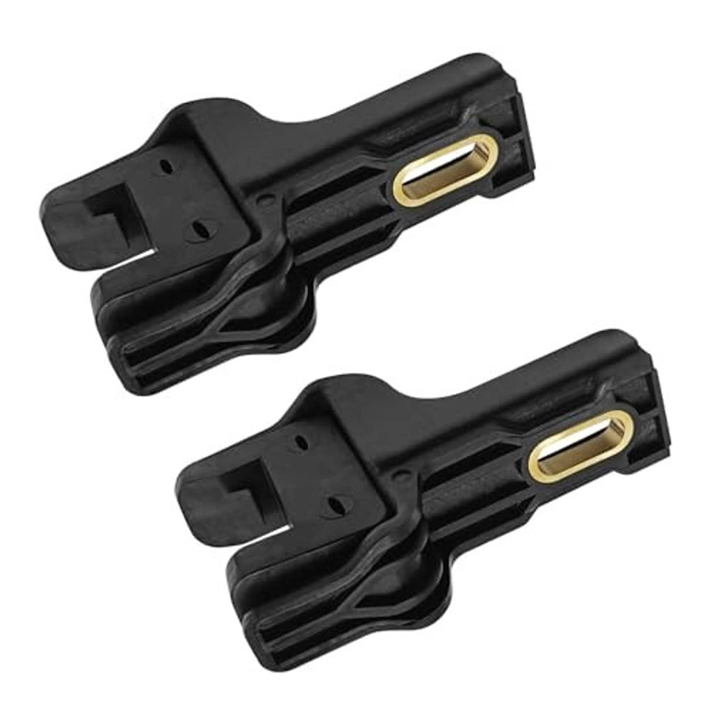 Set of black upper radiator bracket insulators with gold-toned oval openings