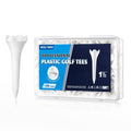 Weslymoo 1.5-inch white plastic golf tees, 120-pack in clear tray
