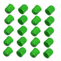 Green tire valve stem caps, universal anti-corrosion set of 20