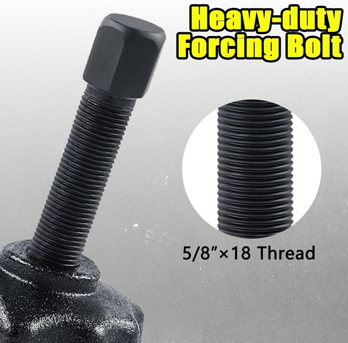 Heavy-duty forcing bolt with 5/8 x 18 thread for hub and wheel puller