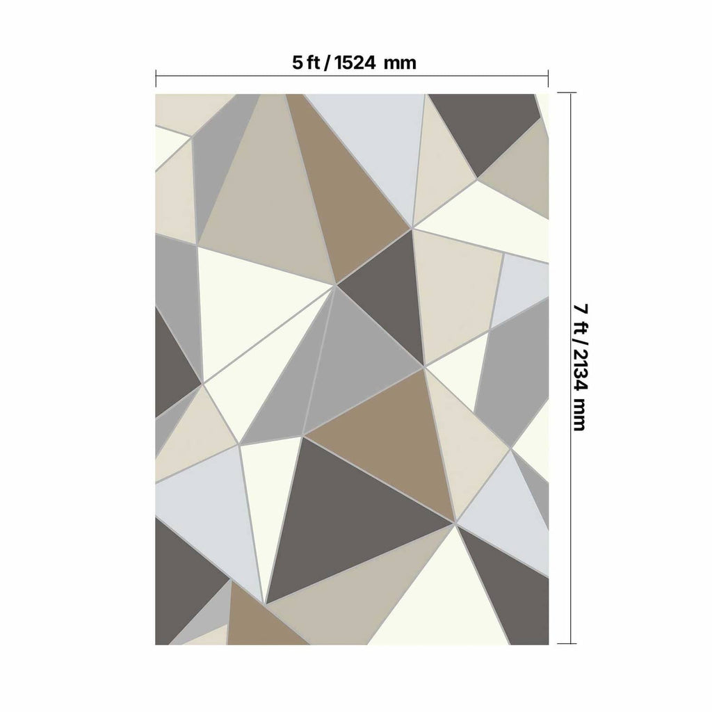 5 x 7 ft geometric area rug, charcoal gray and beige triangle pattern