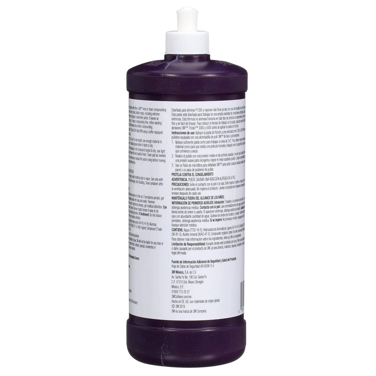3M Perfect-It EX rubbing compound bottle, side label text on white container
