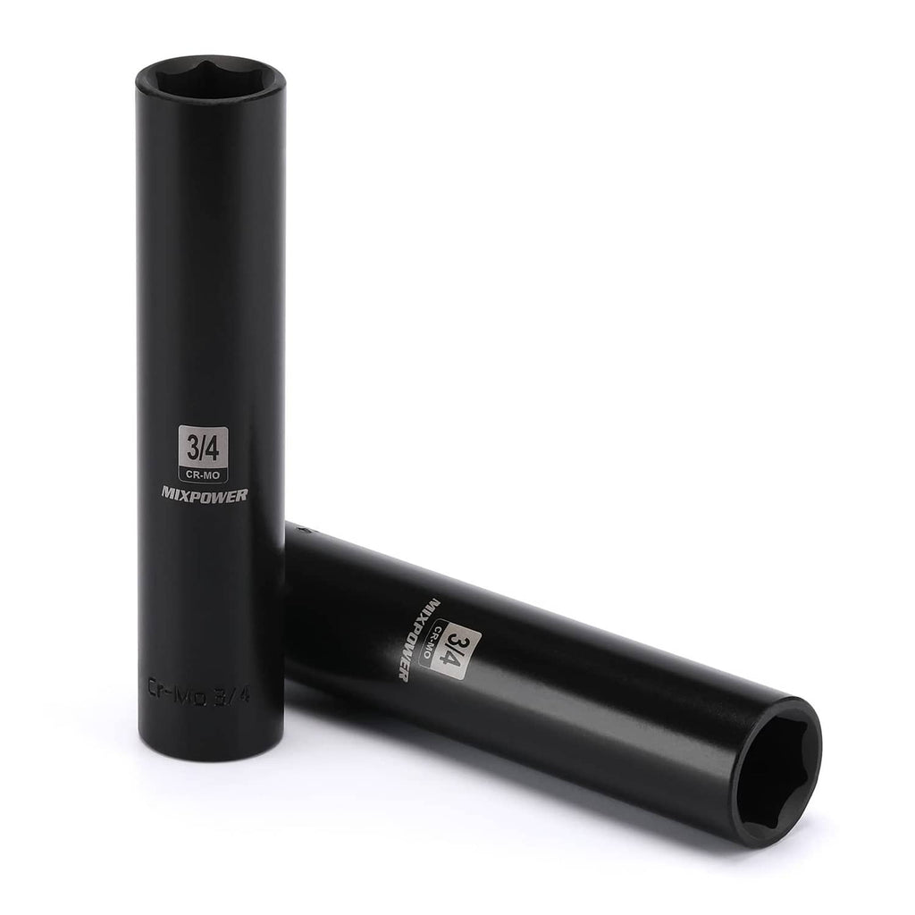MIXPOWER black 3/4 in extra-long deep impact socket, 1/2 in drive, 6-point