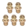 Brass straight grease fitting set, M6 x 0.75 thread, 5 fittings