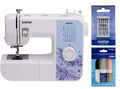 White Brother sewing machine with 27-stitch selection and included thread and needles