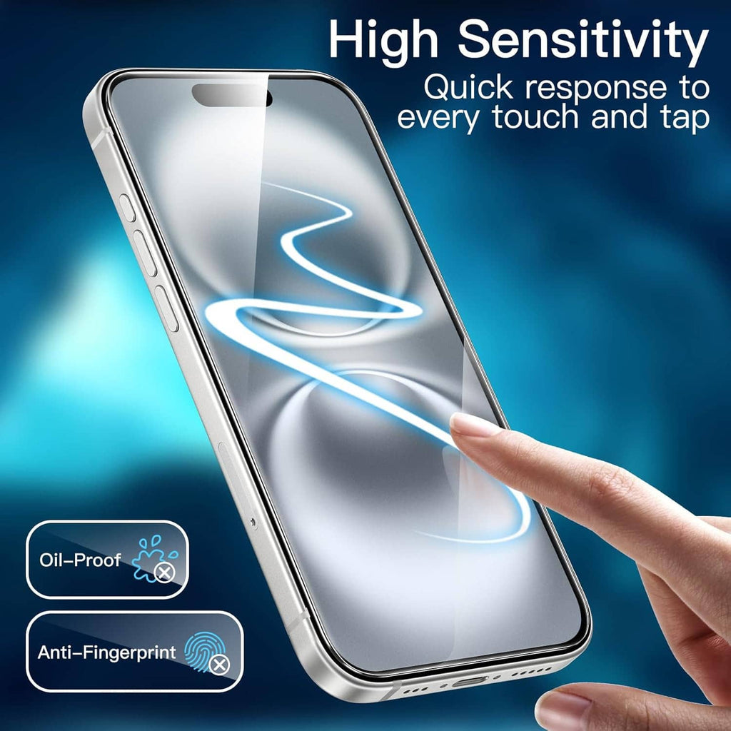 Tempered glass screen protector, clear glass film for quick touch response