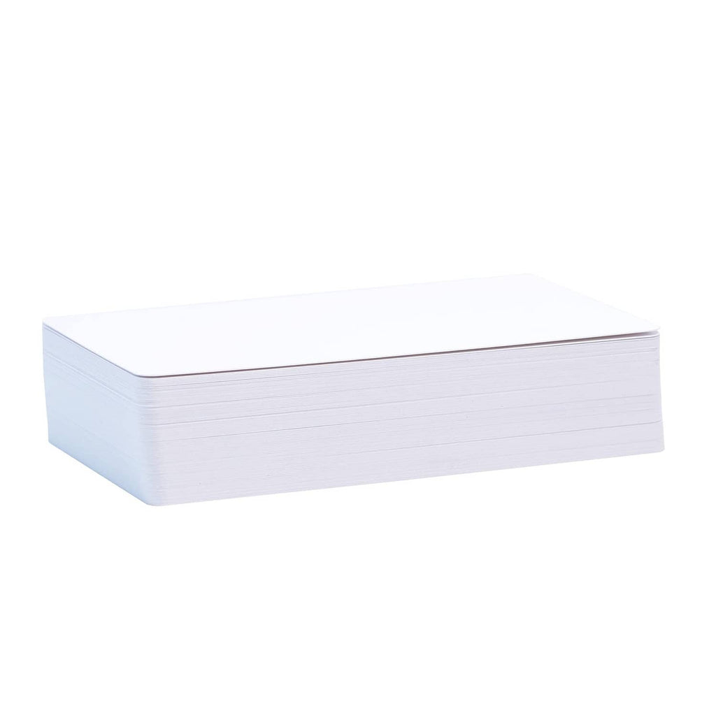 White blank tarot card deck, 80 cards stacked in a white rectangular box