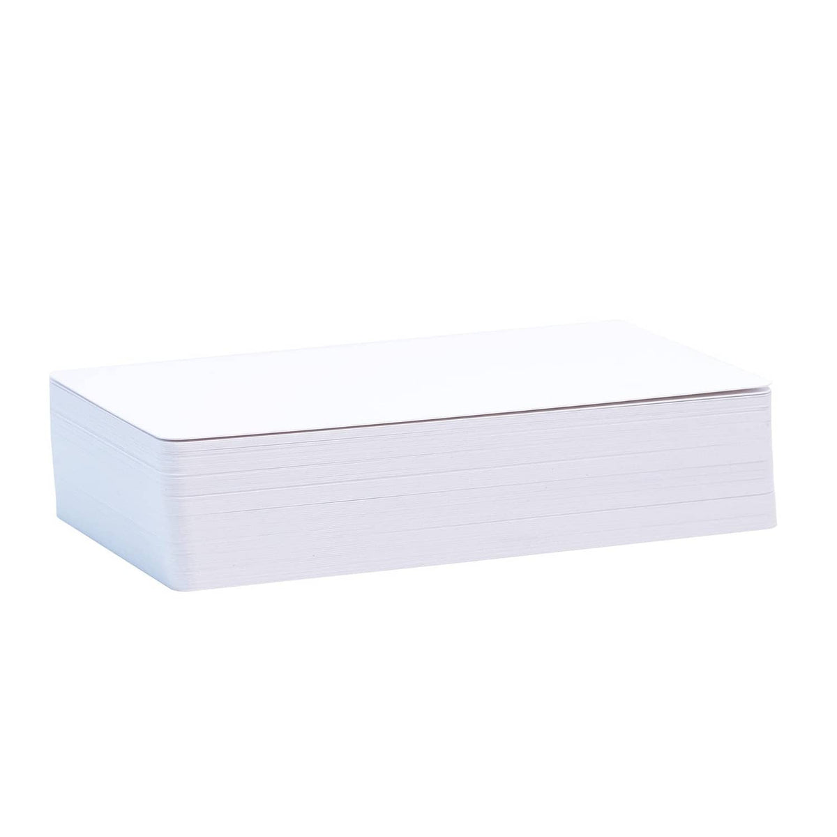 White blank tarot card deck, 80 cards stacked in a white rectangular box