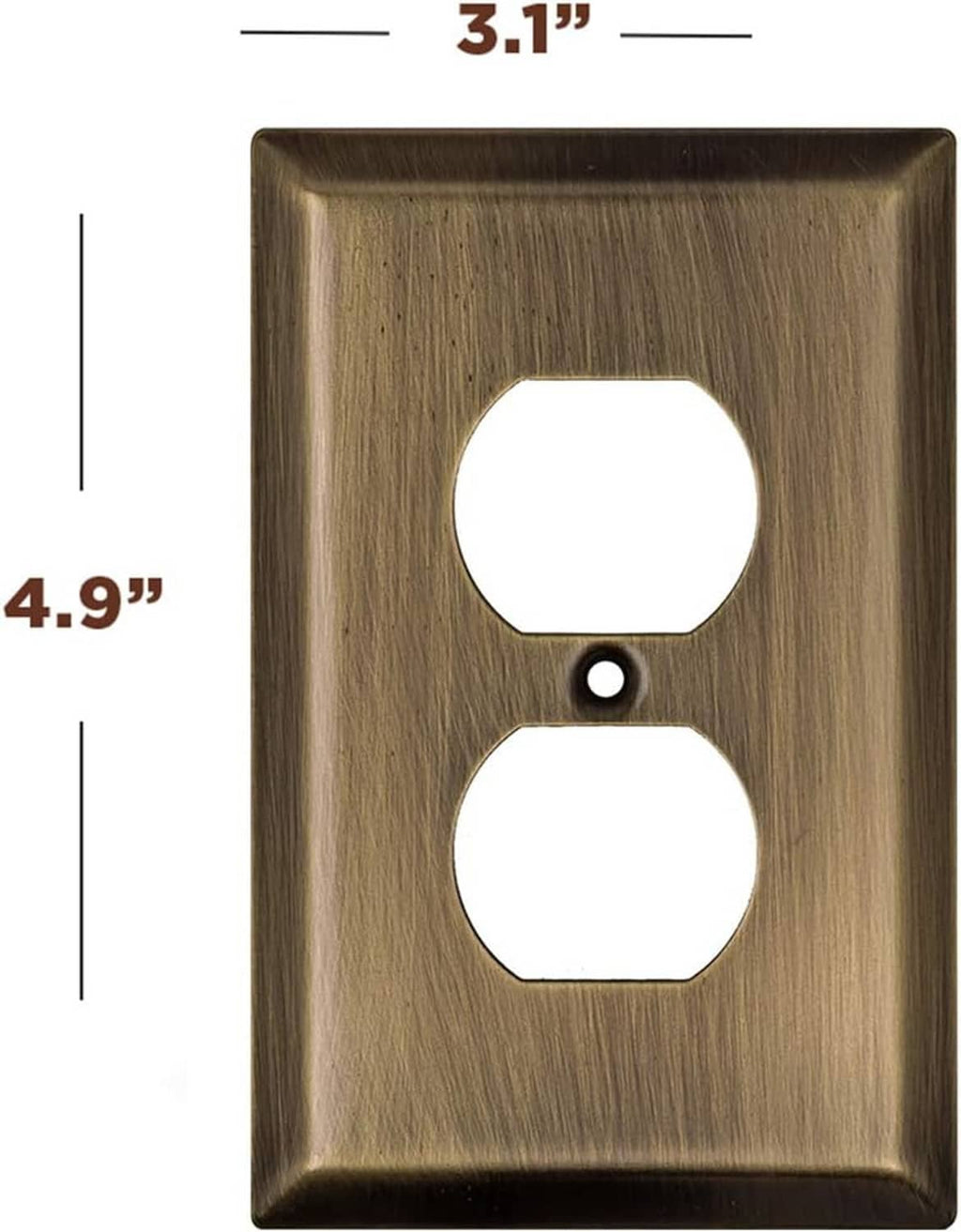 Antique brass dual outlet wall plate with two round openings