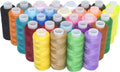 Polyester sewing thread spool set, assorted colors on spools with white bobbins