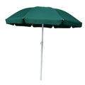 Green 6-ft tilt beach umbrella with scalloped canopy and adjustable metal pole
