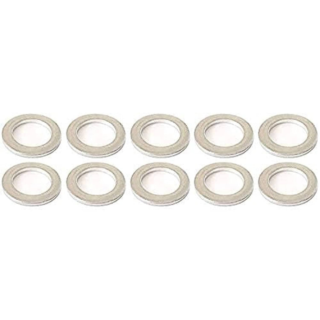 10-pack of round metal gasket washers with inner holes, silver finish
