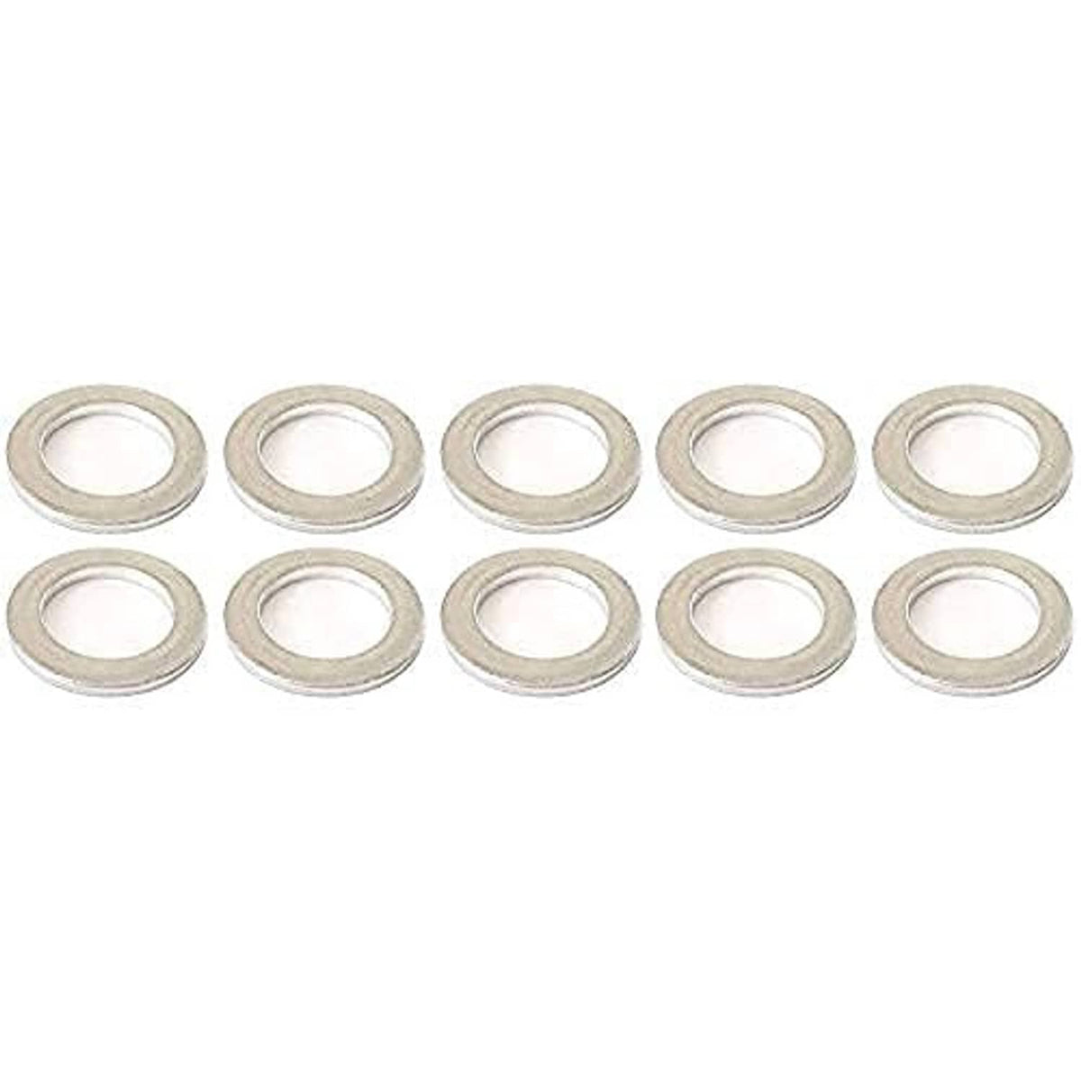 10-pack of round metal gasket washers with inner holes, silver finish