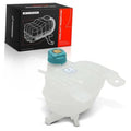 White engine coolant overflow recovery reservoir tank with teal cap
