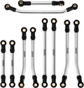 Stainless steel steering link set with black ball joint ends for RC truck