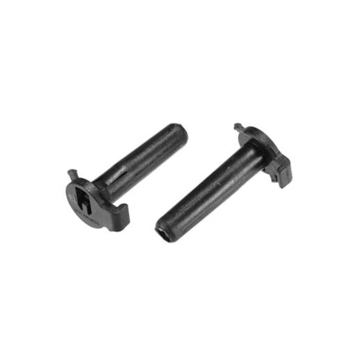 Set of two black rubber radiator mount brackets with side clips