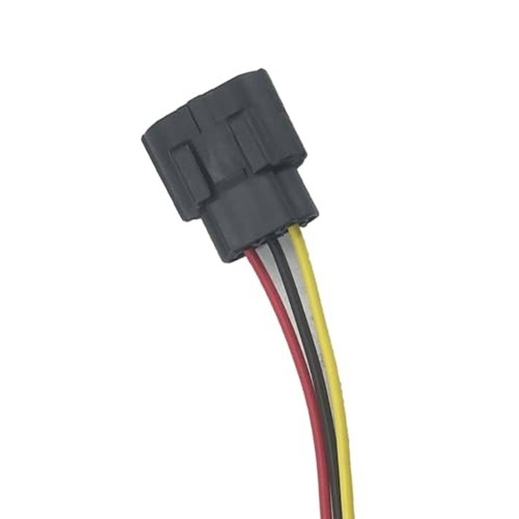 Cam sensor connector pigtail end with black housing and red and yellow wires