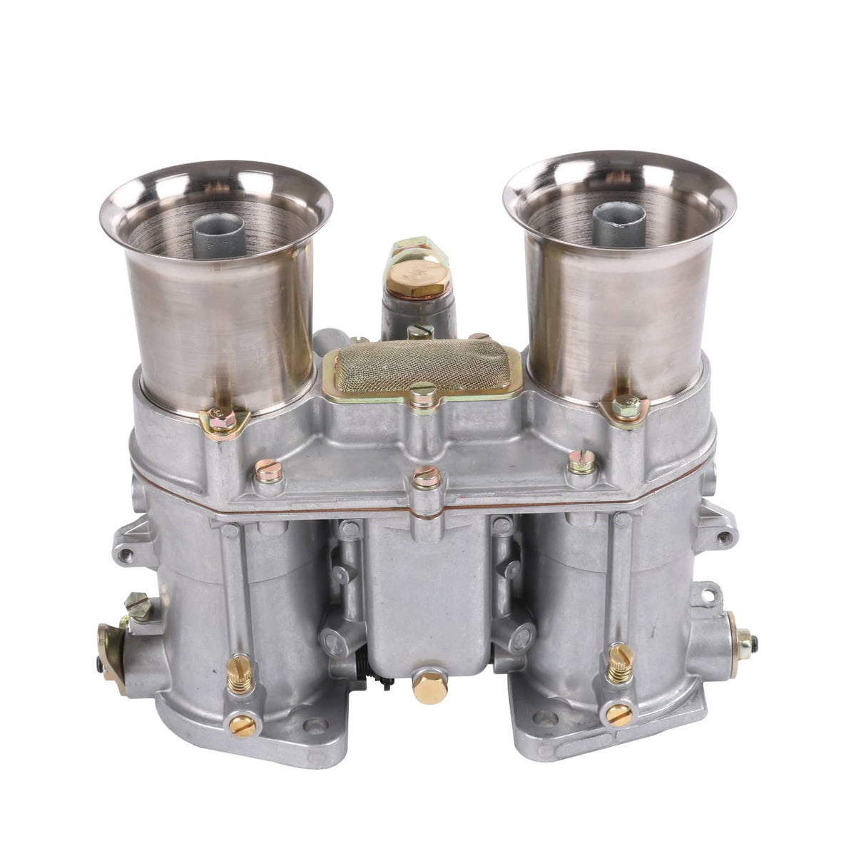 Carburetor with twin air horns and brass adjustment cap on top