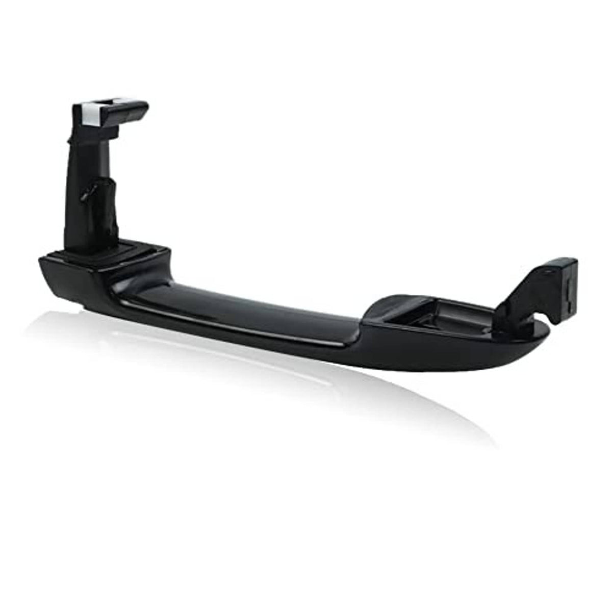 Black exterior door handle underside view with latch area and mounting points.