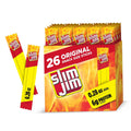 Slim Jim Original snack size smoked meat sticks box with 26 sticks and 6g protein callout